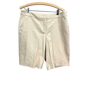 Rafaella Curvy Women's Sz 8 Khaki Bermuda Shorts Front & Back Pockets